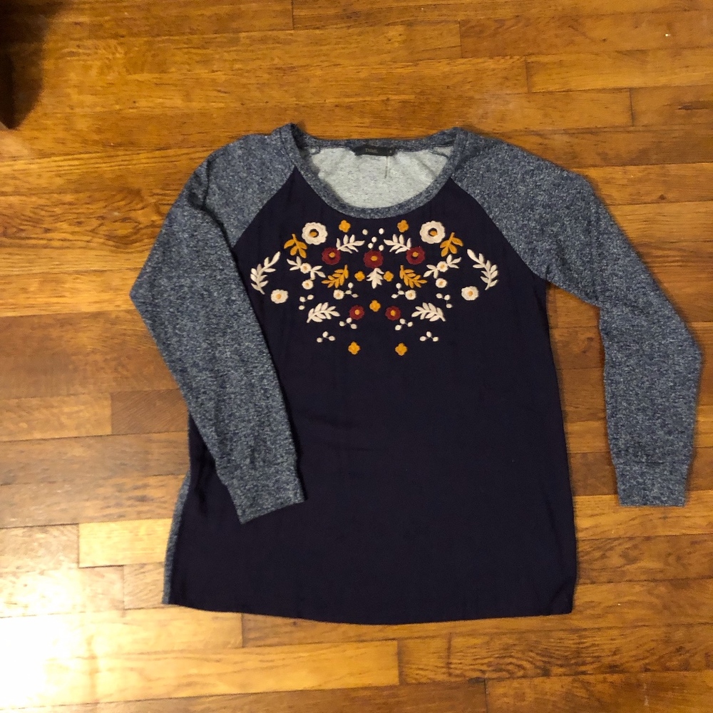 Embroidered Navy Blue Tunic